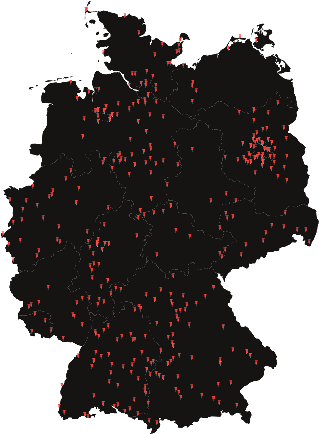 Orte, in welchen wir Bodenplatten gebaut haben.