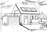 Haus mit integrierter Garage